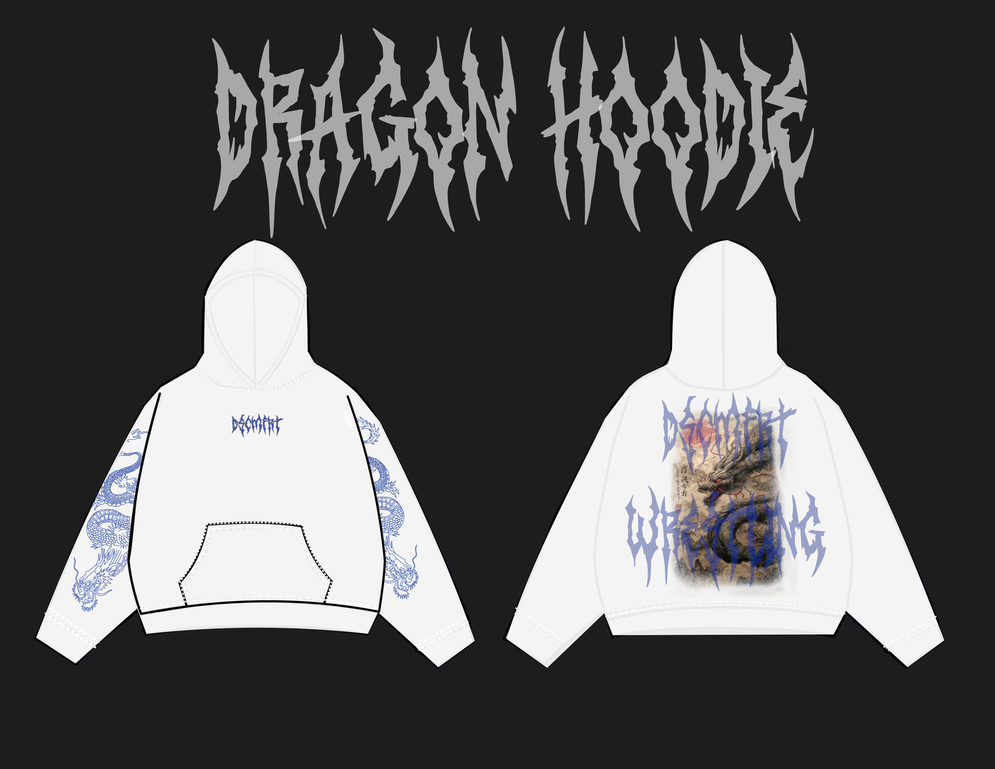 Japanese White Dragon Hoodie