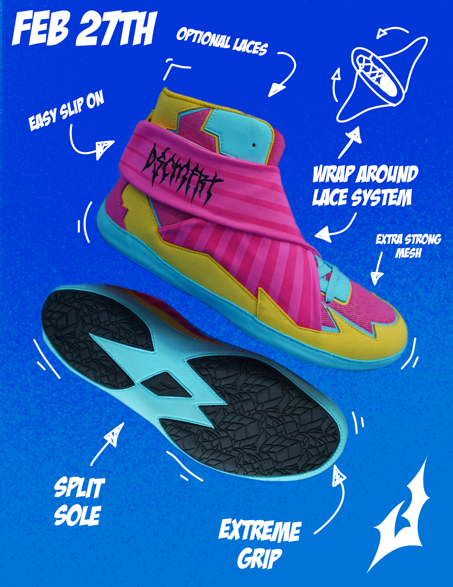 Cross-Face Wrestling Shoes