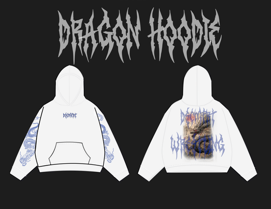 Japanese White Dragon Hoodie